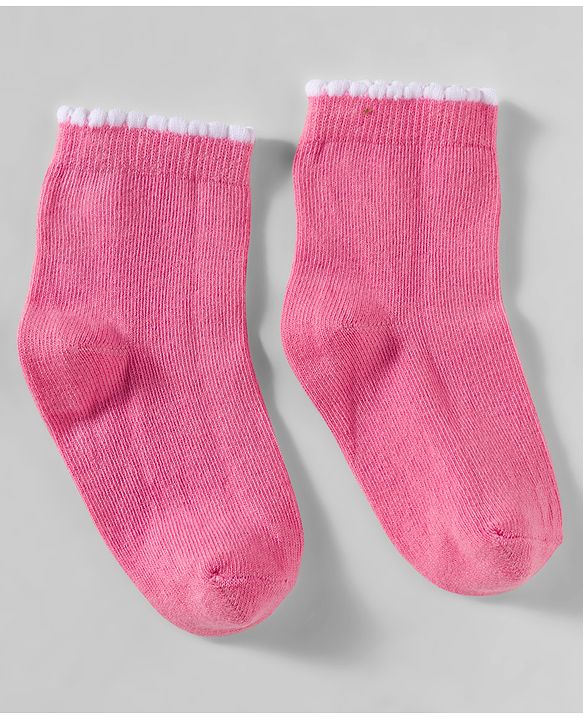 Cute Walk by Babyhug Knit Anti Bacterial Ankle Length Socks With Stripes & Floral Design Pack of 3 - Multicolor