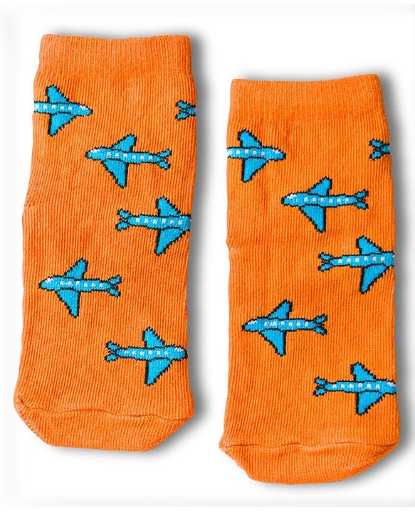 Cute Walk by Babyhug Knit Anti Bacterial Ankle Length Socks With Vehicle Design Pack of 3 - Multicolor