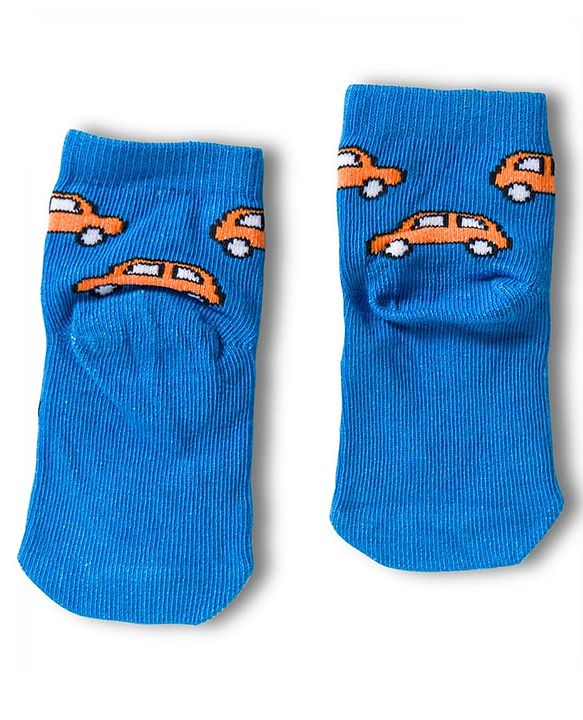 Cute Walk by Babyhug Knit Anti Bacterial Ankle Length Socks With Vehicle Design Pack of 3 - Multicolor