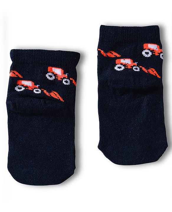 Cute Walk by Babyhug Knit Anti Bacterial Ankle Length Socks With Vehicle Design Pack of 3 - Multicolor