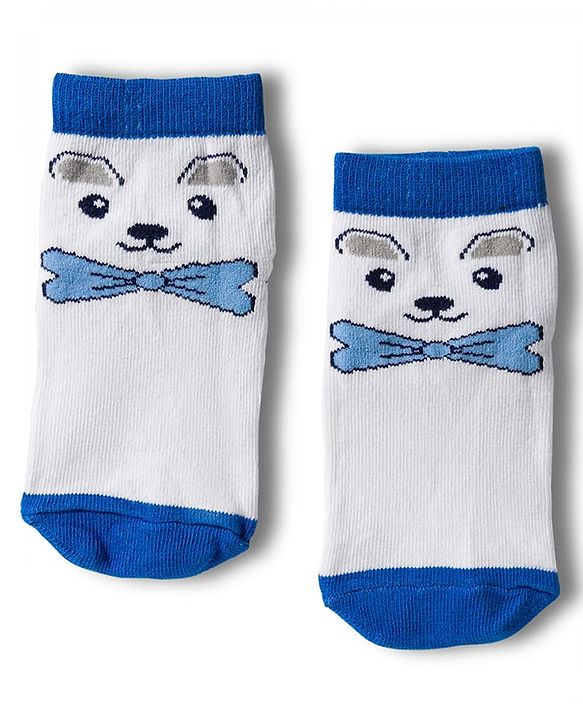 Cute Walk by Babyhug Knit Anti Bacterial Ankle Length Socks With Animal Design Pack of 3 - Multicolor