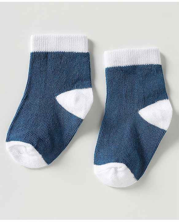 Cutewalk by Babyhug Ankle Length Anti-Bacterial Socks with Star Design & Stripes Pack of 3 - Navy Blue