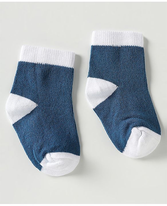 Cutewalk by Babyhug Ankle Length Anti-Bacterial Socks with Star Design & Stripes Pack of 3 - Navy Blue
