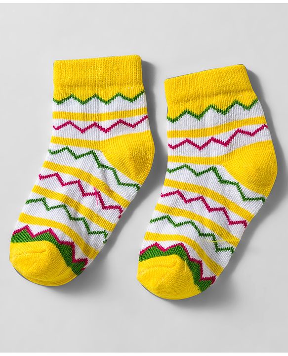 Cute Walk by Babyhug Knit Anti Bacterial Ankle Length Designed Socks Pack of 5 - Multicolor