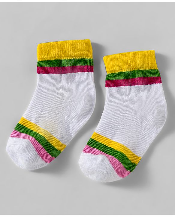 Cute Walk by Babyhug Knit Anti Bacterial Ankle Length Designed Socks Pack of 5 - Multicolor