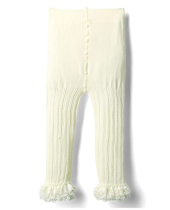 Babyhug Cotton Woven Full Sleeves Frock With Pearl Embellished Leggings & Frill Detailing - Olive Green & White
