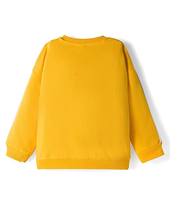Babyhug Knit Premium Light Gauge Terry Full Sleeves Top and Jogger Set with Sunshine Forever Text Print - Yellow