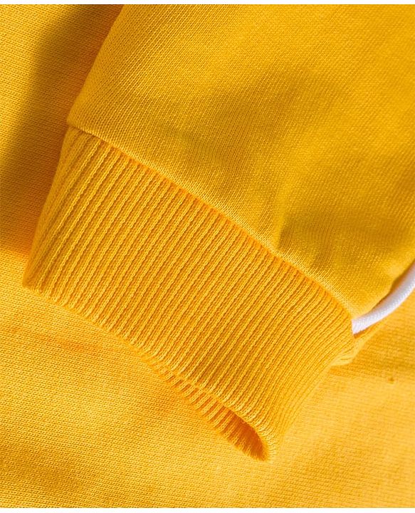 Babyhug Knit Premium Light Gauge Terry Full Sleeves Top and Jogger Set with Sunshine Forever Text Print - Yellow