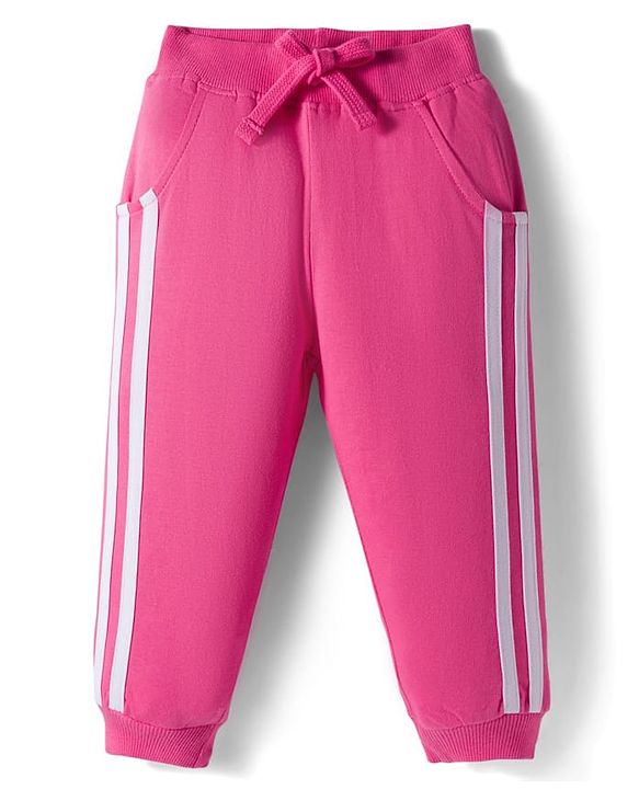Babyhug Knit Premium Light Gauge Terry Full Sleeves Top and Joggers Set with Smile Text Print - Pink