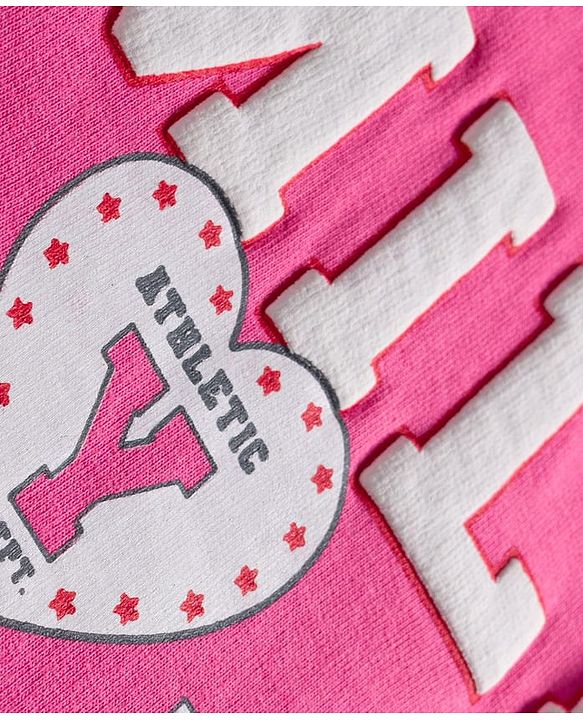 Babyhug Knit Premium Light Gauge Terry Full Sleeves Top and Joggers Set with Smile Text Print - Pink