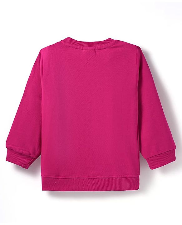 Babyhug Knit Premium Light Gauge Terry Full Sleeves Solid Color Top & Joggers Set with Lace Frill Detailing - Maroon
