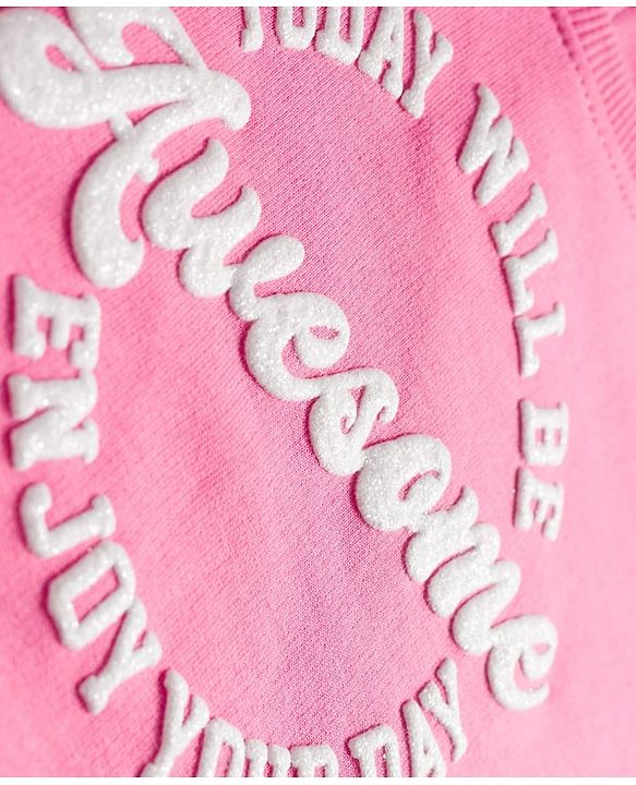 Babyhug Terry Knit Half Sleeves Top and Lounge Pant Set with Today Will Be Awesome Text Print - Pink