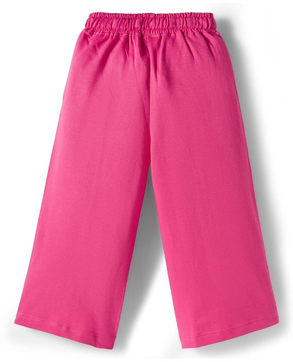 Babyhug Terry Knit Half Sleeves Top and Lounge Pant Set with Today Will Be Awesome Text Print - Pink