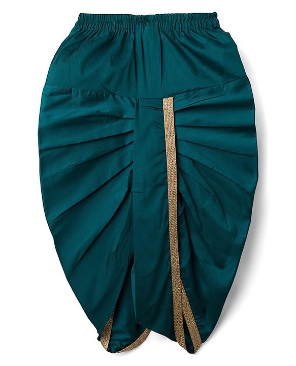 Babyhug Cotton Woven Full Sleeves Kurta Dhoti Set with Borcade Jacket & Floral Embroidery - Teal Blue