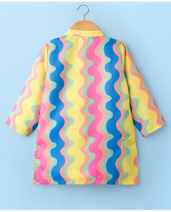 Babyhug Woven Full Sleeves Printed Kurta Dhoti Set - Multicolour