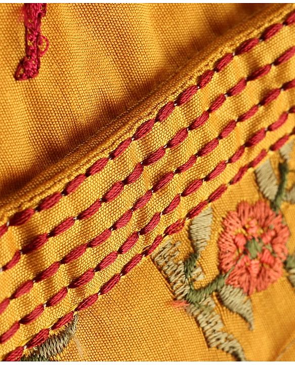Babyhug Cotton Woven Full Sleeves Deer & Floral Embroidered Kurta Dhoti Set - Mustard