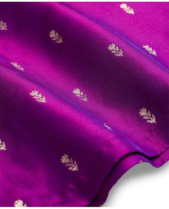 Babyhug Woven Full Sleeves Kurta Pajama Set with Floral Foil Print - Purple