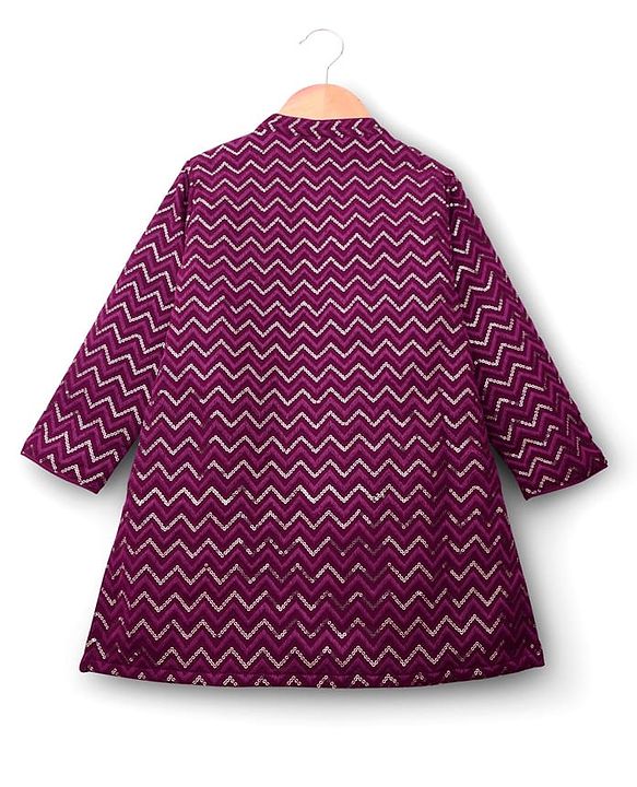 Babyhug Woven Full Sleeves Kurta Pajama Set with Sequin Detailing - Maroon
