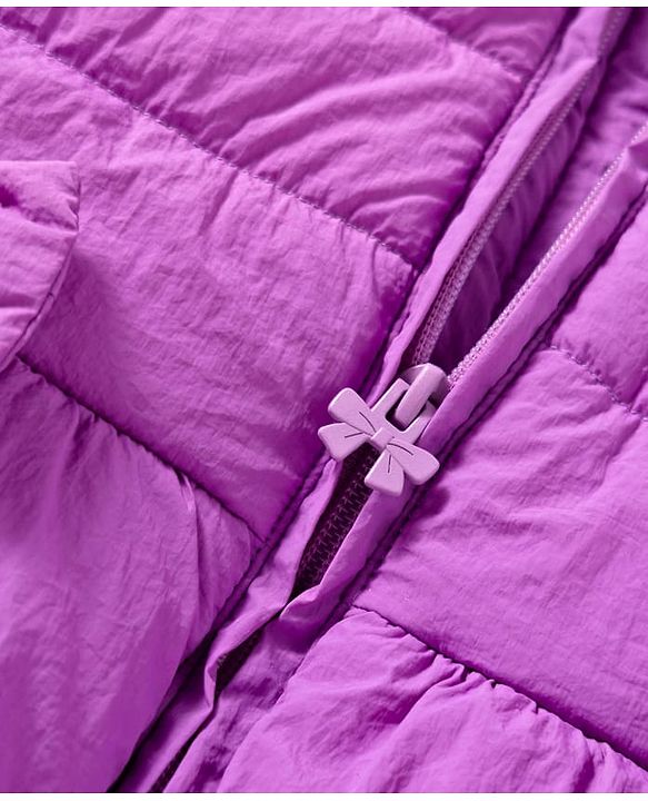 Babyhug Woven Sleeveless Padded Hooded Jacket With Bow Applique - Purple