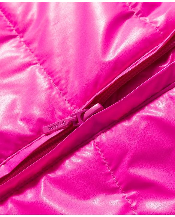 Babyhug Woven Full Sleeves Solid Hooded Padded Jacket - Dark Pink
