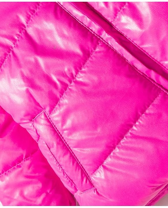 Babyhug Woven Full Sleeves Solid Hooded Padded Jacket - Dark Pink