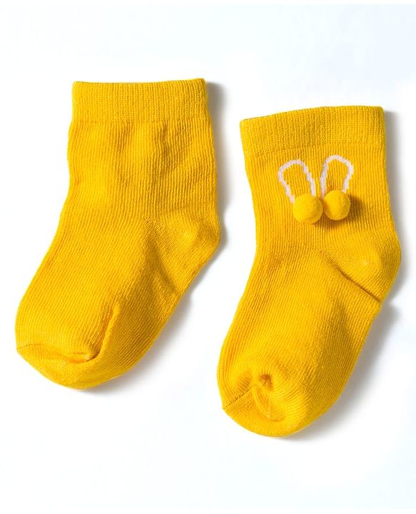 Cute Walk by Babyhug Knit Ankle Length Socks with 3D Pompom Applique Pack of 3 - Multicolor