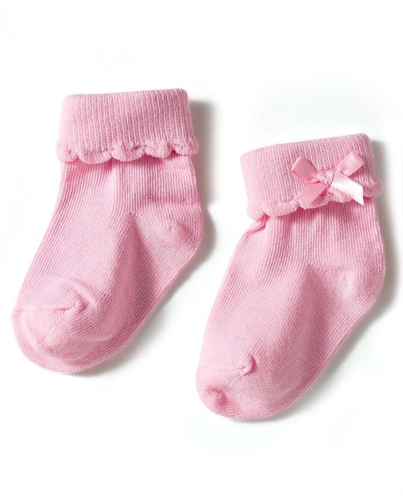 Cute Walk by Babyhug Knit Ankle Length Socks with 3D Bow Applique Pack of 3 - Multicolor