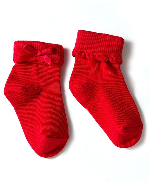 Cute Walk by Babyhug Knit Ankle Length Socks with 3D Bow Applique Pack of 3 - Multicolor