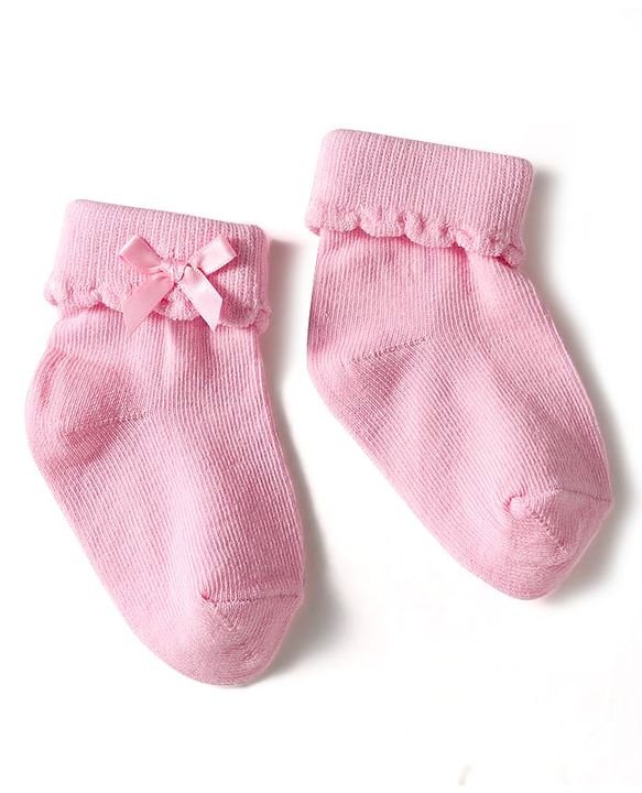 Cute Walk by Babyhug Knit Ankle Length Socks with 3D Bow Applique Pack of 3 - Multicolor