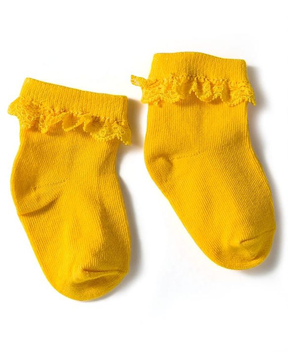 Cute Walk by Babyhug Knit Ankle Length Socks with 3D Lace Detailing Pack of 3 - Multicolor