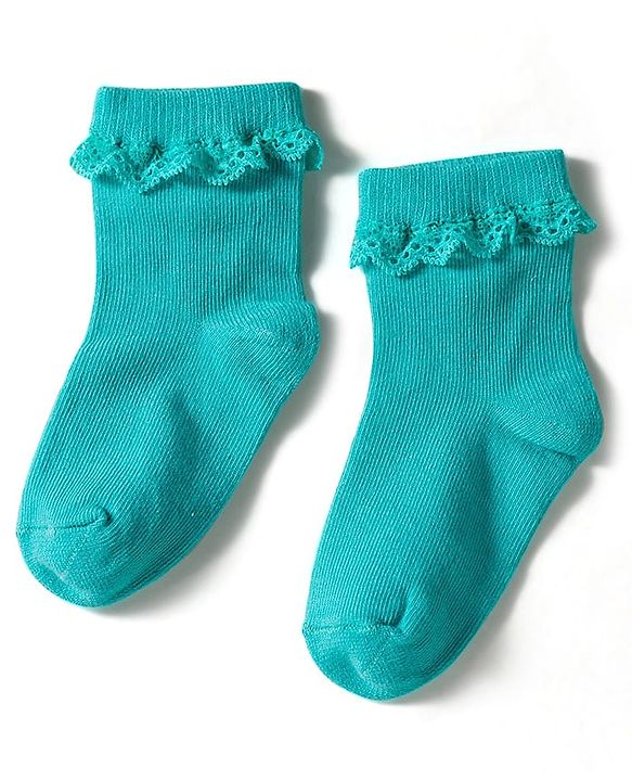 Cute Walk by Babyhug Knit Ankle Length Socks with 3D Lace Detailing Pack of 3 - Multicolor