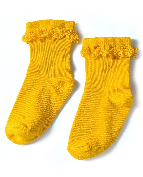Cute Walk by Babyhug Knit Ankle Length Socks with 3D Lace Detailing Pack of 3 - Multicolor