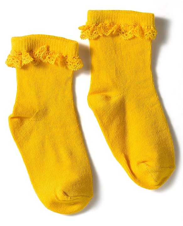 Cute Walk by Babyhug Knit Ankle Length Socks with 3D Lace Detailing Pack of 3 - Multicolor