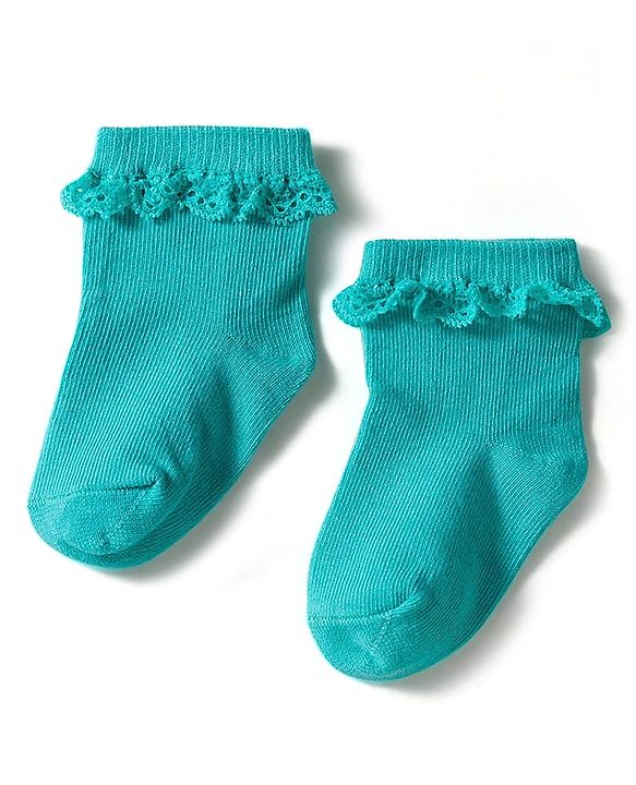 Cute Walk by Babyhug Knit Ankle Length Socks with 3D Lace Detailing Pack of 3 - Multicolor