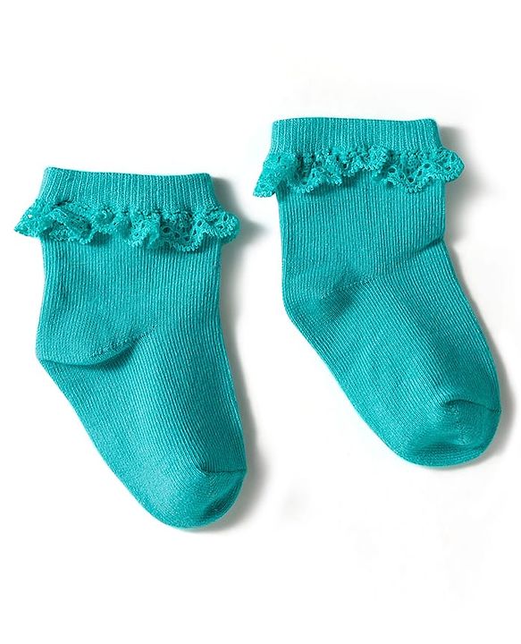 Cute Walk by Babyhug Knit Ankle Length Socks with 3D Lace Detailing Pack of 3 - Multicolor