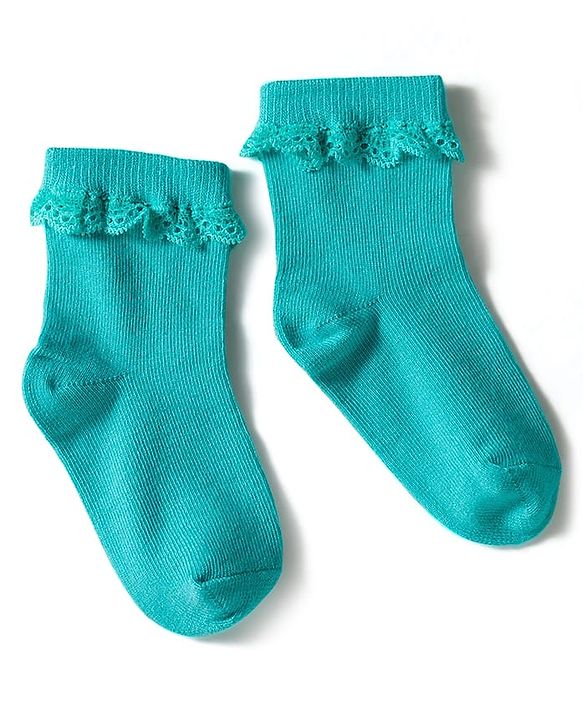 Cute Walk by Babyhug Knit Ankle Length Socks with 3D Lace Detailing Pack of 3 - Multicolor