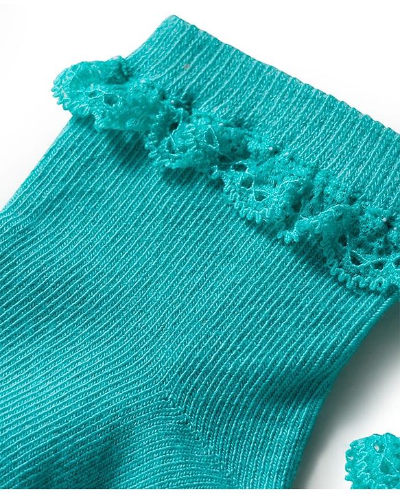 Cute Walk by Babyhug Knit Ankle Length Socks with 3D Lace Detailing Pack of 3 - Multicolor