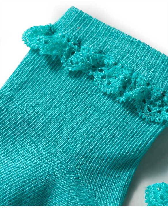 Cute Walk by Babyhug Knit Ankle Length Socks with 3D Lace Detailing Pack of 3 - Multicolor