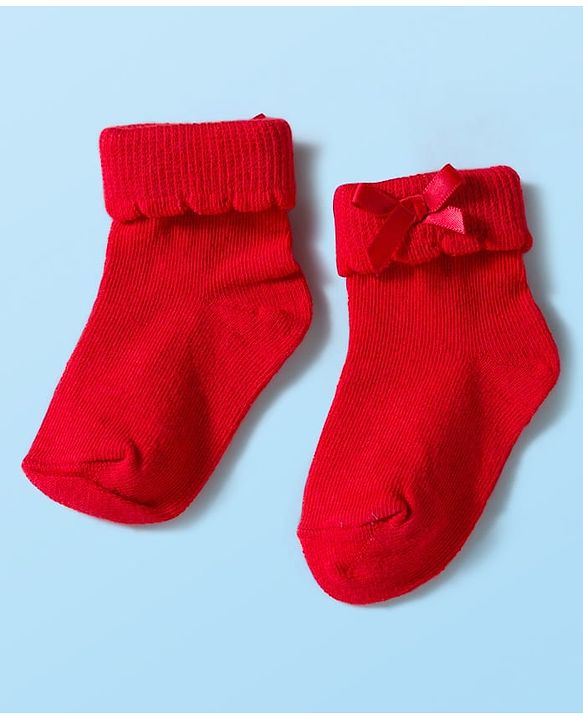 Cute Walk by Babyhug Knit Ankle Length Socks with 3D Bow Applique Pack of 3 - Multicolor