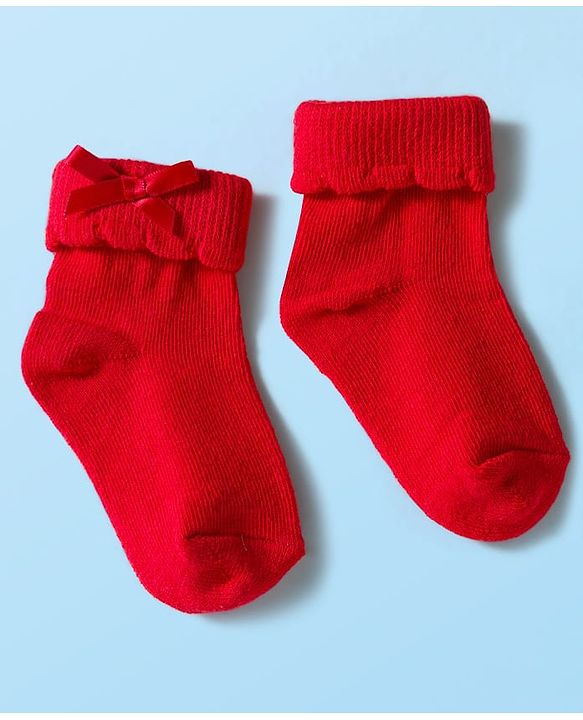 Cute Walk by Babyhug Knit Ankle Length Socks with 3D Bow Applique Pack of 3 - Multicolor