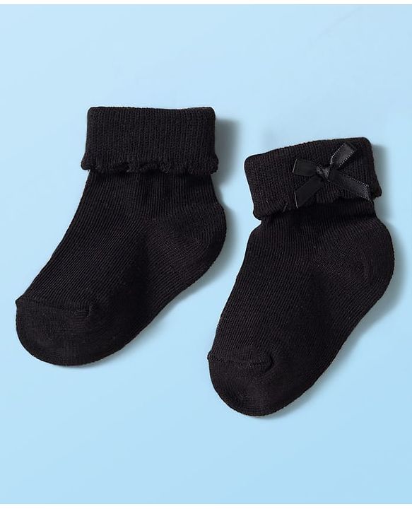 Cute Walk by Babyhug Knit Ankle Length Socks with 3D Bow Applique Pack of 3 - Multicolor