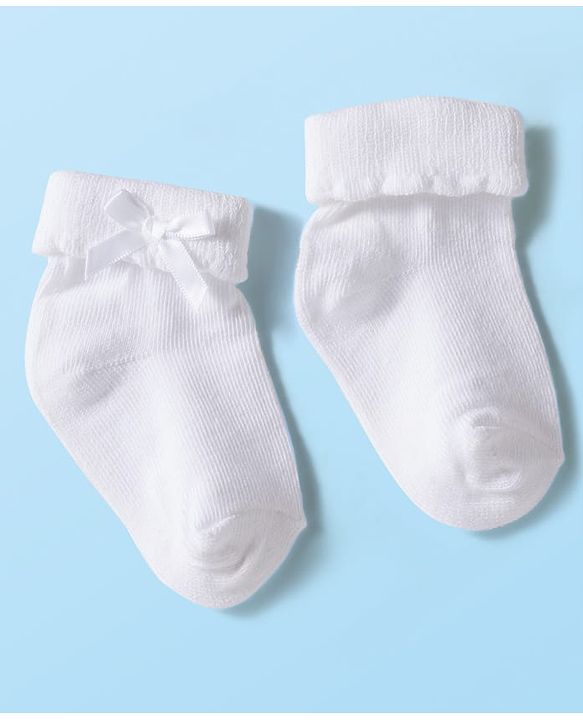 Cute Walk by Babyhug Knit Ankle Length Socks with 3D Bow Applique Pack of 3 - Multicolor