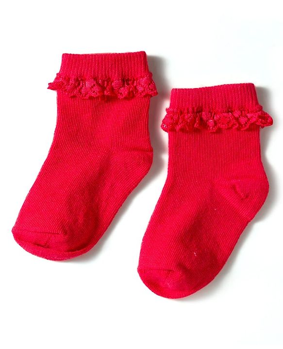 Cute Walk by Babyhug Knit Ankle Length Socks with 3D Lace Detailing Pack of 3 - Multicolor