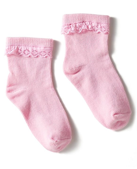 Cute Walk by Babyhug Knit Ankle Length Socks with 3D Lace Detailing Pack of 3 - Multicolor