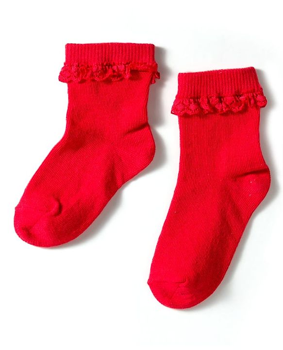 Cute Walk by Babyhug Knit Ankle Length Socks with 3D Lace Detailing Pack of 3 - Multicolor