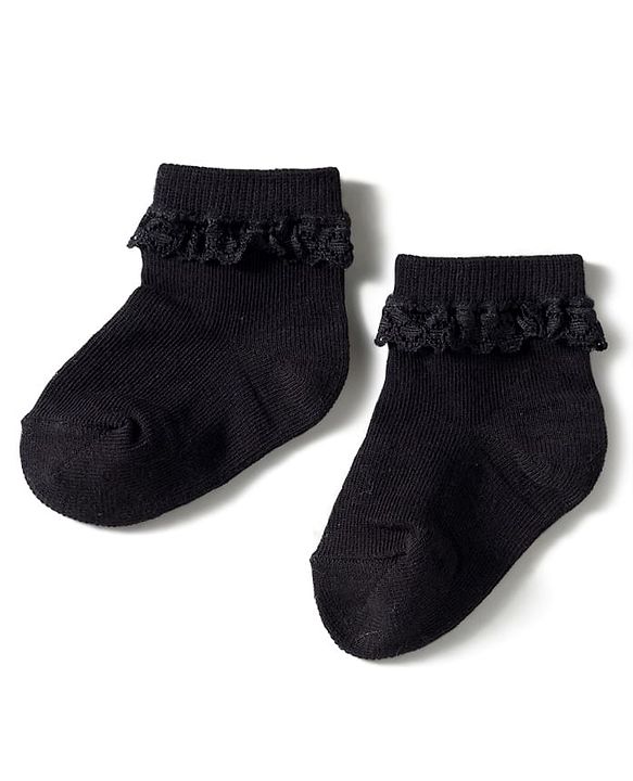 Cute Walk by Babyhug Knit Ankle Length Socks with 3D Lace Detailing Pack of 3 - Multicolor