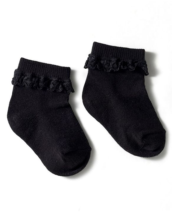 Cute Walk by Babyhug Knit Ankle Length Socks with 3D Lace Detailing Pack of 3 - Multicolor
