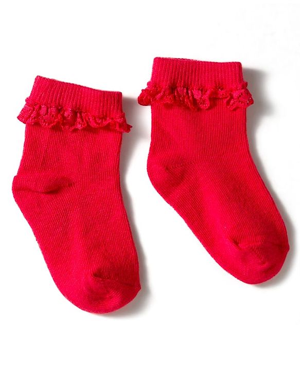 Cute Walk by Babyhug Knit Ankle Length Socks with 3D Lace Detailing Pack of 3 - Multicolor