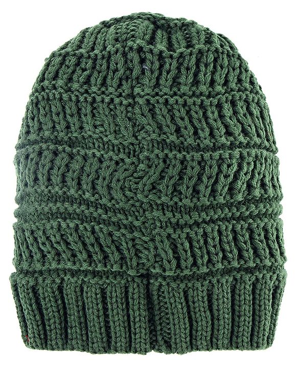 Pine Kids Knit Self Designed Woollen Cap Olive Green - Diameter 10.5 cm