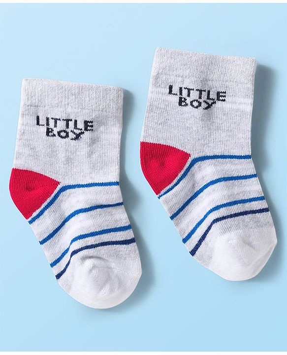 Cute Walk by Babyhug Knit Ankle Length Anti Bacterial Socks with Stripes & Car Design Pack of 3 - Multicolor